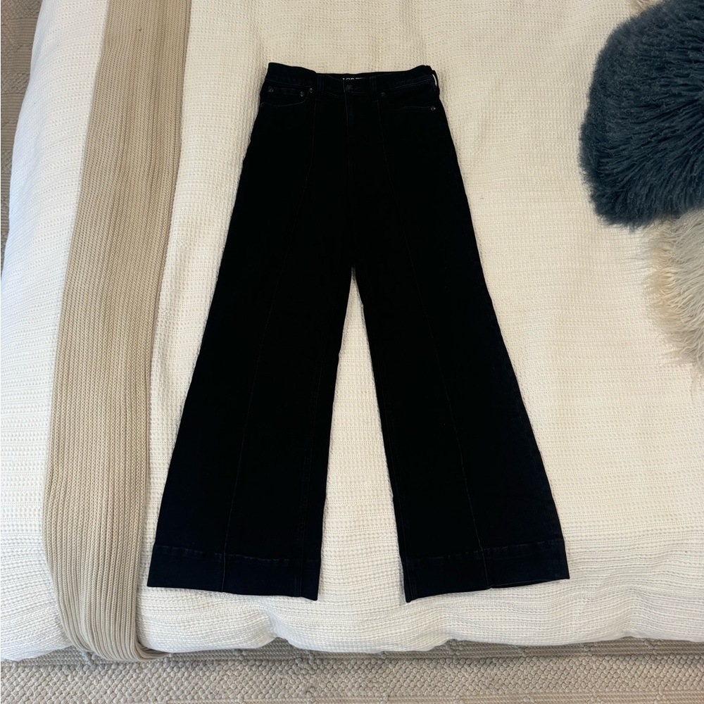 J. Crew Black Wide-Leg Denim